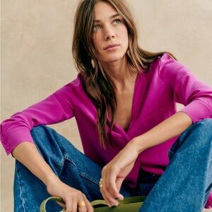 Sézane Florence Blouse Fuchsia